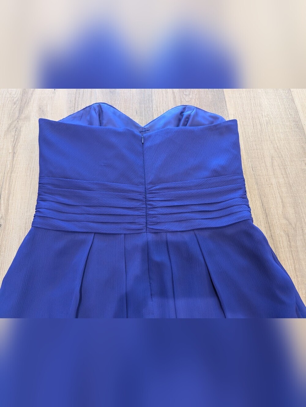 2/$40 David's Bridal Purple Strapless Chiffon Bridesmaid Dress - Picture 5 of 7